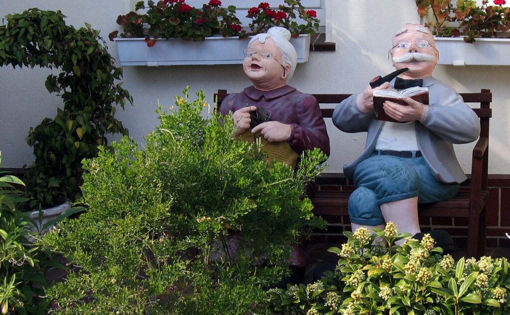 retired grandma and grandpa figurines